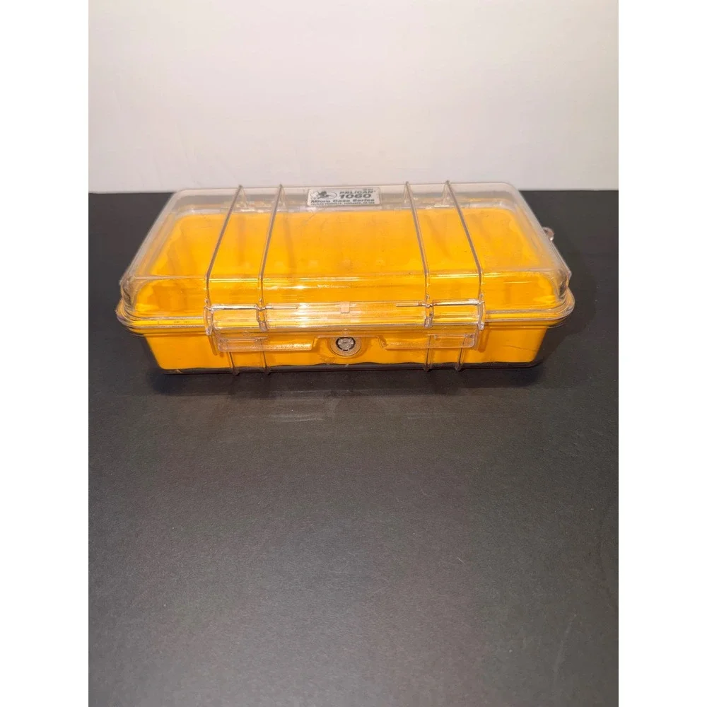 Pelican 1060 Micro Case Clear Yellow Water Resistant Hard Shell Storage Box USA